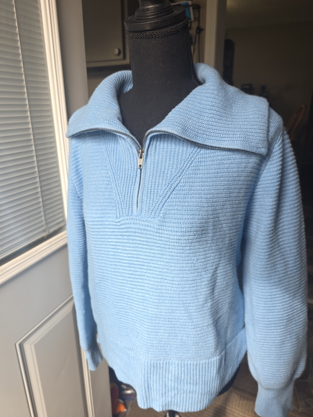 Sonoma Light Blue Half-Zip Knit Sweatshirt